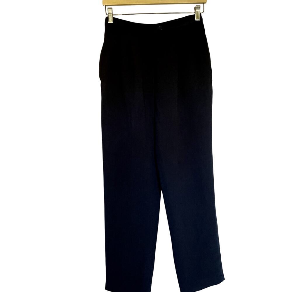 Women's wide leg trousers high‎ waist pockets pants size 4 zip closure buttons